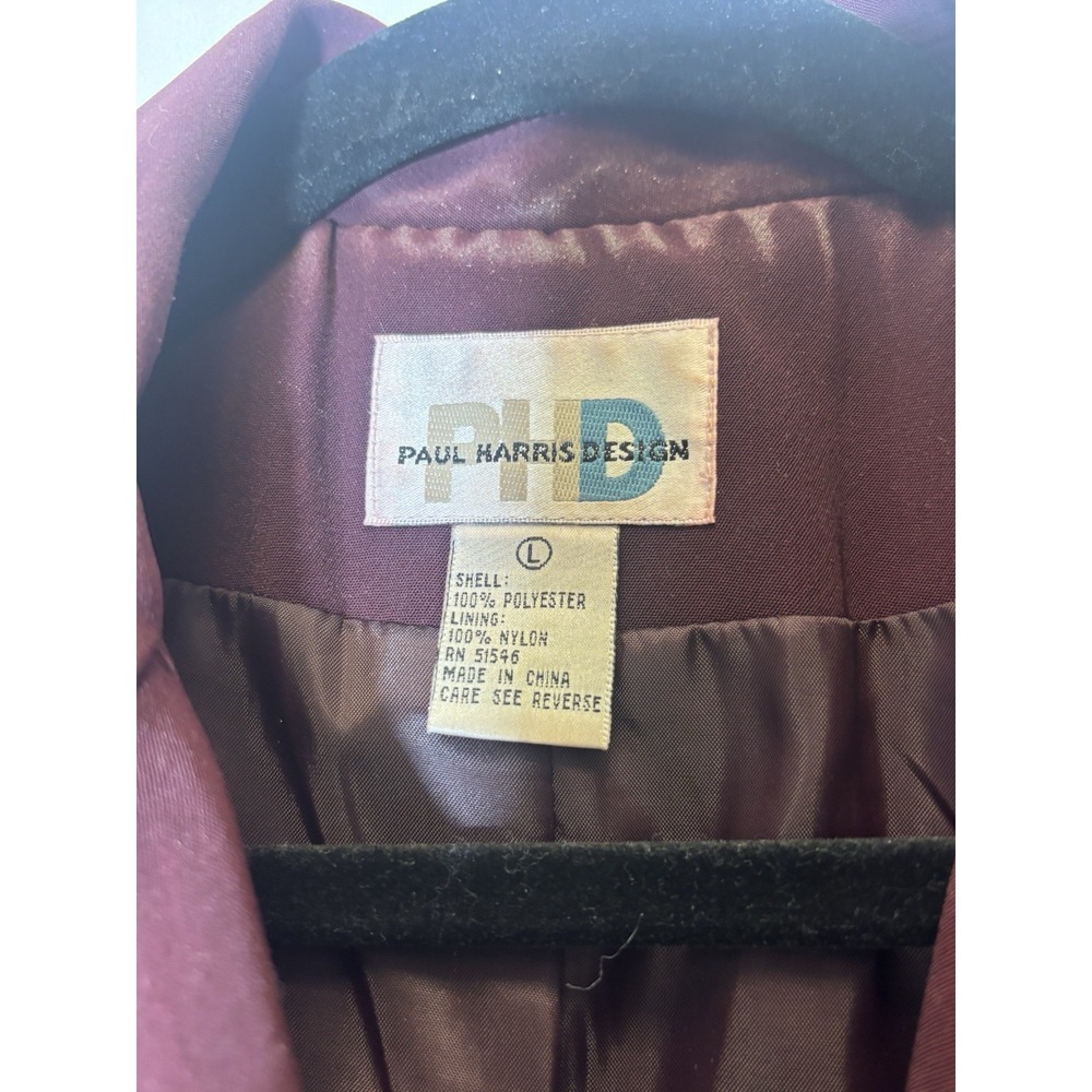 Pendleton Vintage Womens Jacket Blazer Burgundy 2 Button Large L32 - Picture 4 of 5